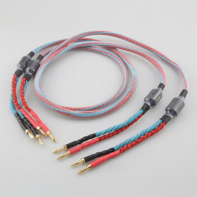GOLLEY LION HiFi OFC Speaker Wire with Spade Plug to Banana Plug