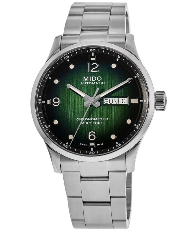 Новые мужские часы Mido Multifort M с хронометром и зеленым циферблатом из стали M038.431.11.097.00