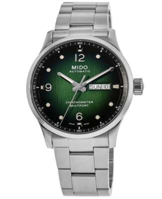 New Mido Multifort M Chronometer Green Dial Steel Men's Watch M038.431.11.097.00