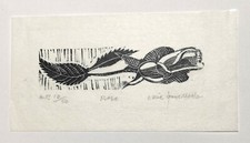 Eric James Mellon Original ' Rose ' Wood Engraving Signed Artist's Proof Etching