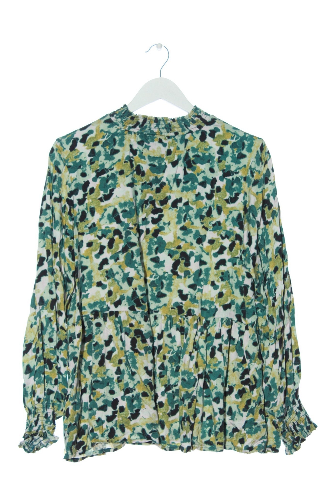 Blouse Sans Manches Esprit Femme - Taille 38 - Blanc/vert/jaune - Coupe Trapèze