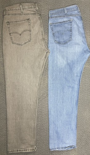 Levi 514 Gray and Levi 505 Blue Jeans Men's 38x32 - Picture 3 of 14