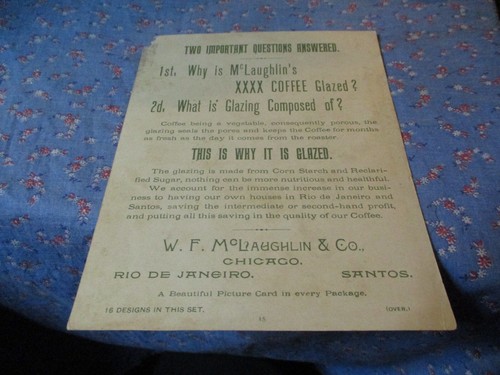 Trade Card McLaughlin's XXXX Coffee Singhalese Barber Hindoo W F McLaughlin & C0 - Picture 2 of 2