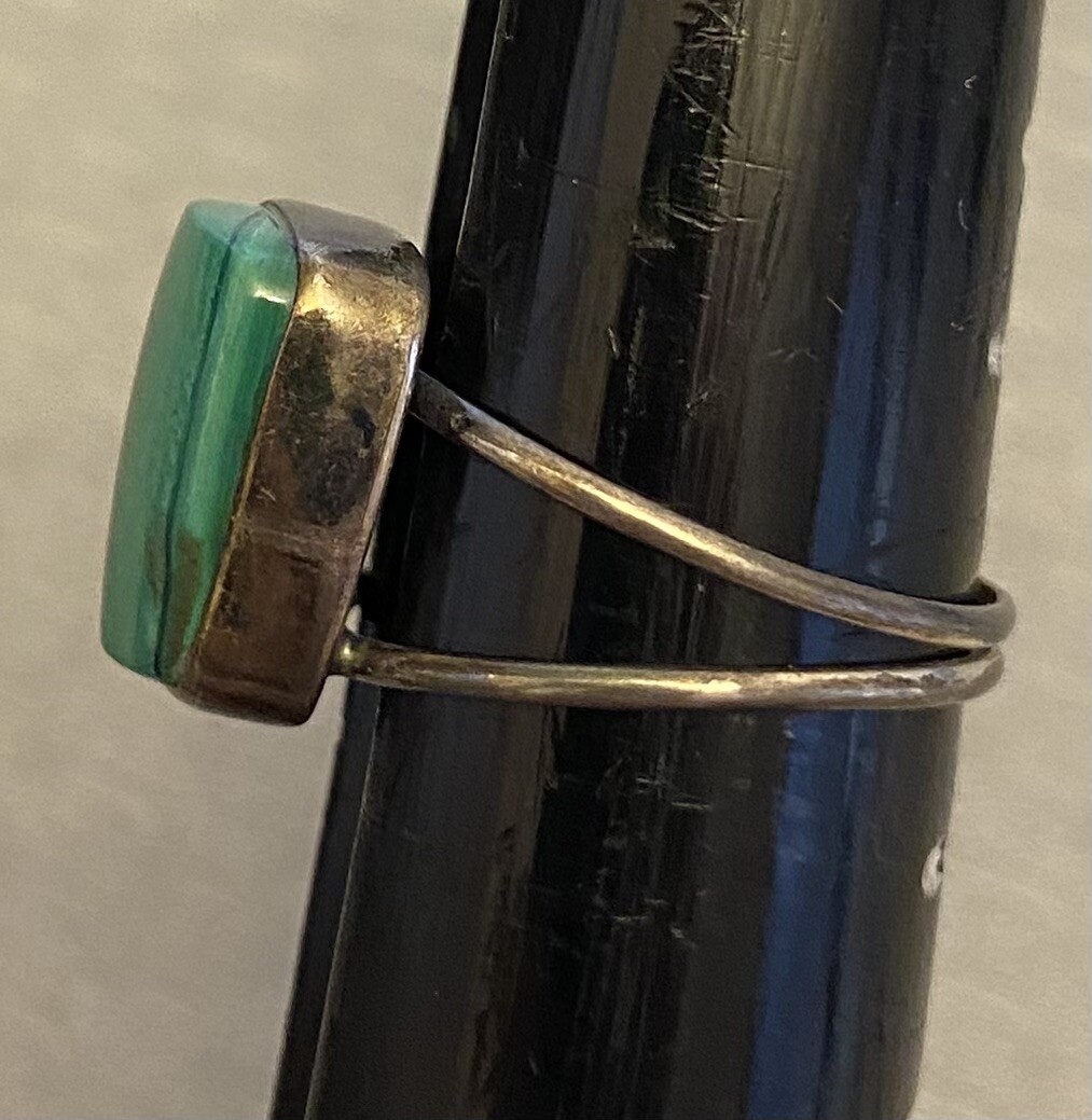 Native American Silver Malachite Split Shank Ring… - image 14