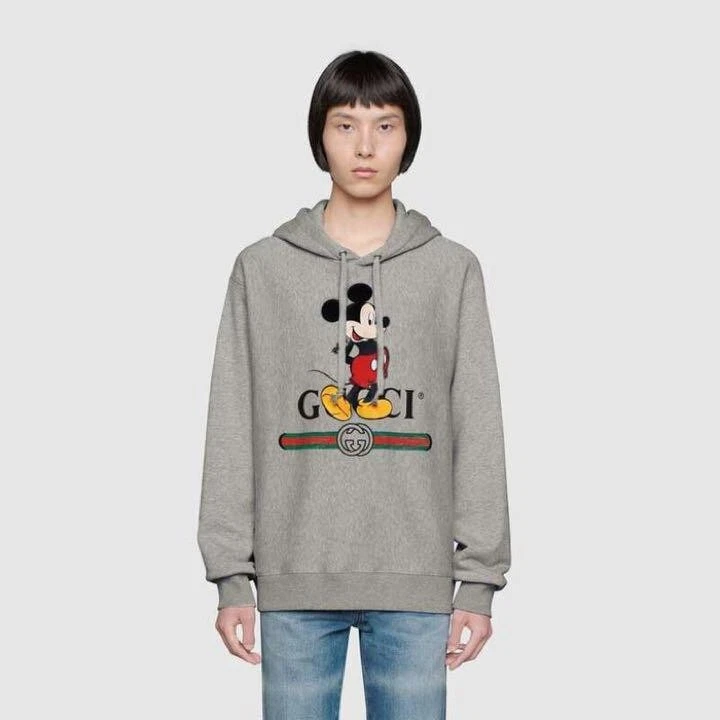 DISNEY GUCCI Autentico Pullover Felpa con Cappuccio Uomo Grigio Taglia S Made in Italy da JP