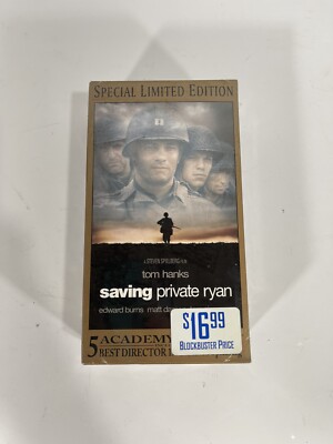 Blockbuster Purchased SEALED Saving Private Ryan (VHS, 2000, 2-Tape Set Original