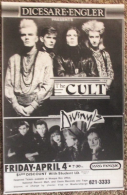 The Cult & Divinyls Concert Poster 10X17 Syria Mosque Pittsburgh