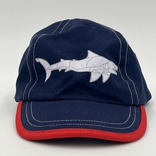 Hanna Andersson Stretch Fit Toddler Baseball Cap Blue and Red w/ Geometric Shark