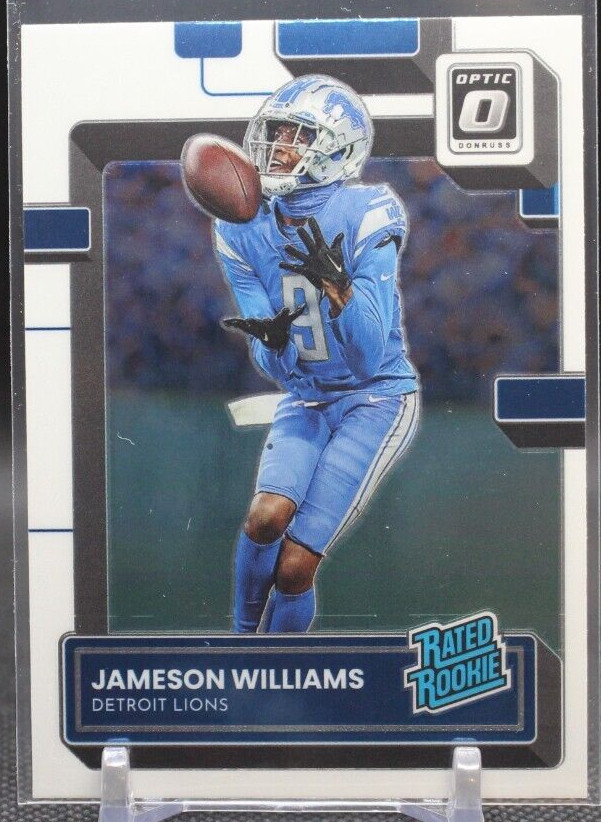 2022 Optic Football Jameson Williams Rated Rookie Base #208 Lions NM Or Better