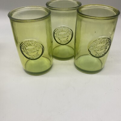 100% Recycled Glass Water Drinking Glass SAN MIGUEL Made in Spain Green X3  | eBay
