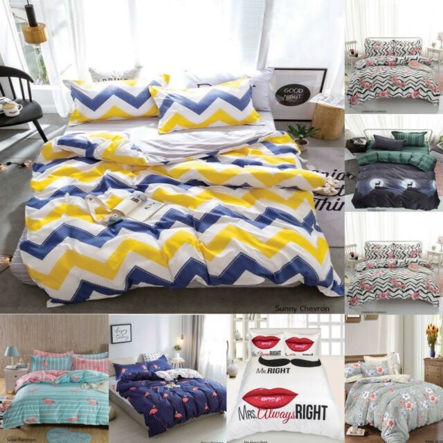 Sunshine Comforts Printed Reversible Duvet Cover Set With