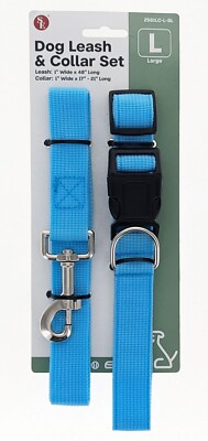Sona Enterprise Large Blue Dog Leash & Collar Set -   2561LC-L-BL