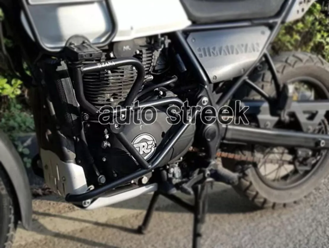 Himalayan engine guard with slider outlet