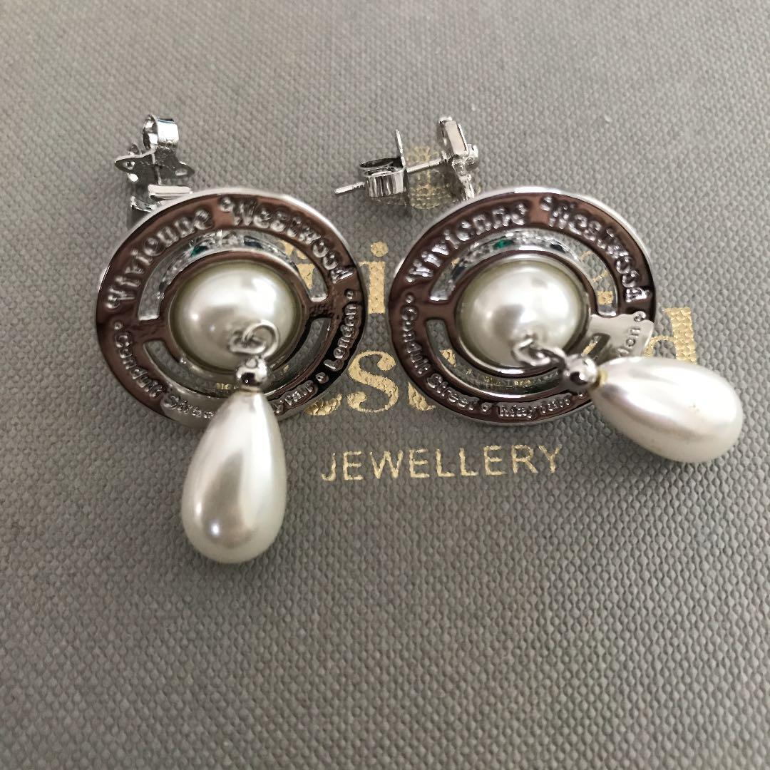 Vivienne Westwood Earrings Pearl Drop Orb Silver No BOX [EJ0112 | eBay