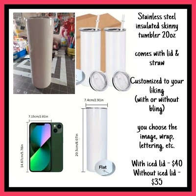 Customized 20oz Stainless Steel Skinny Tumbler