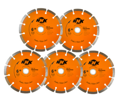 5 Pack 6 Inch Diamond Saw Blade Premium Segmented Cutting Concrete Brick Stone