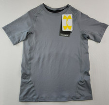 UA Youth Gray Short Sleeve Heat Gear Armour Crew Neck T-Shirt Size S Lightweight