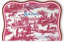 French Sajou 40 needles embroidery sewing red Toile de Jouy