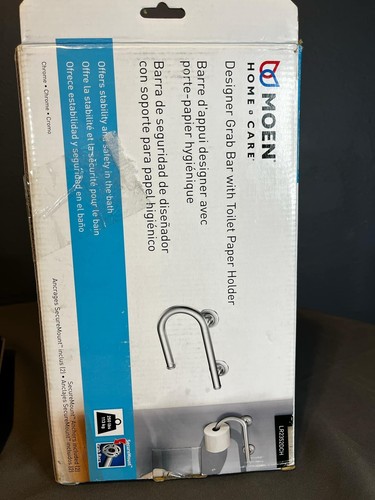 Moen Home Care Designer Grab Bar w/ Toilet Paper Holder CHROME - LR2352DCH - Picture 6 of 6