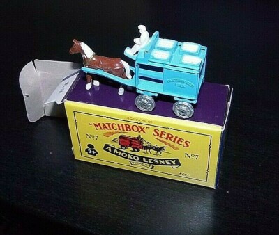 Matchbox Moko Series No 7 Pferdekutsche Milchwagen Blau gesammelt OVP Milchmann