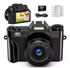 4K Digital Vlogging Camera for YouTube 4k Camcorder HD 1080P 48MP Video Camera