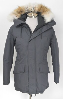 NWT SANDRO Paris Polar Anthracite Slate Gray Insulated Parka Winter Coat M