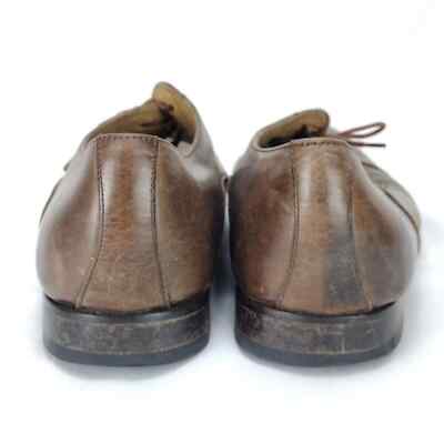 Saks Fifth Ave Mens Fred Cap Toe Lace up Brown Leather  display picture 2