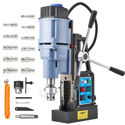 CREWORKS Magnetic Drill Machine MD50 Stepless Speed Bi-Directional HSS Bits Set