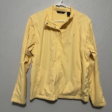 Izod Yellow Lightweight Jacket W/zip Off Sleeves & Mesh Lining Size Large
