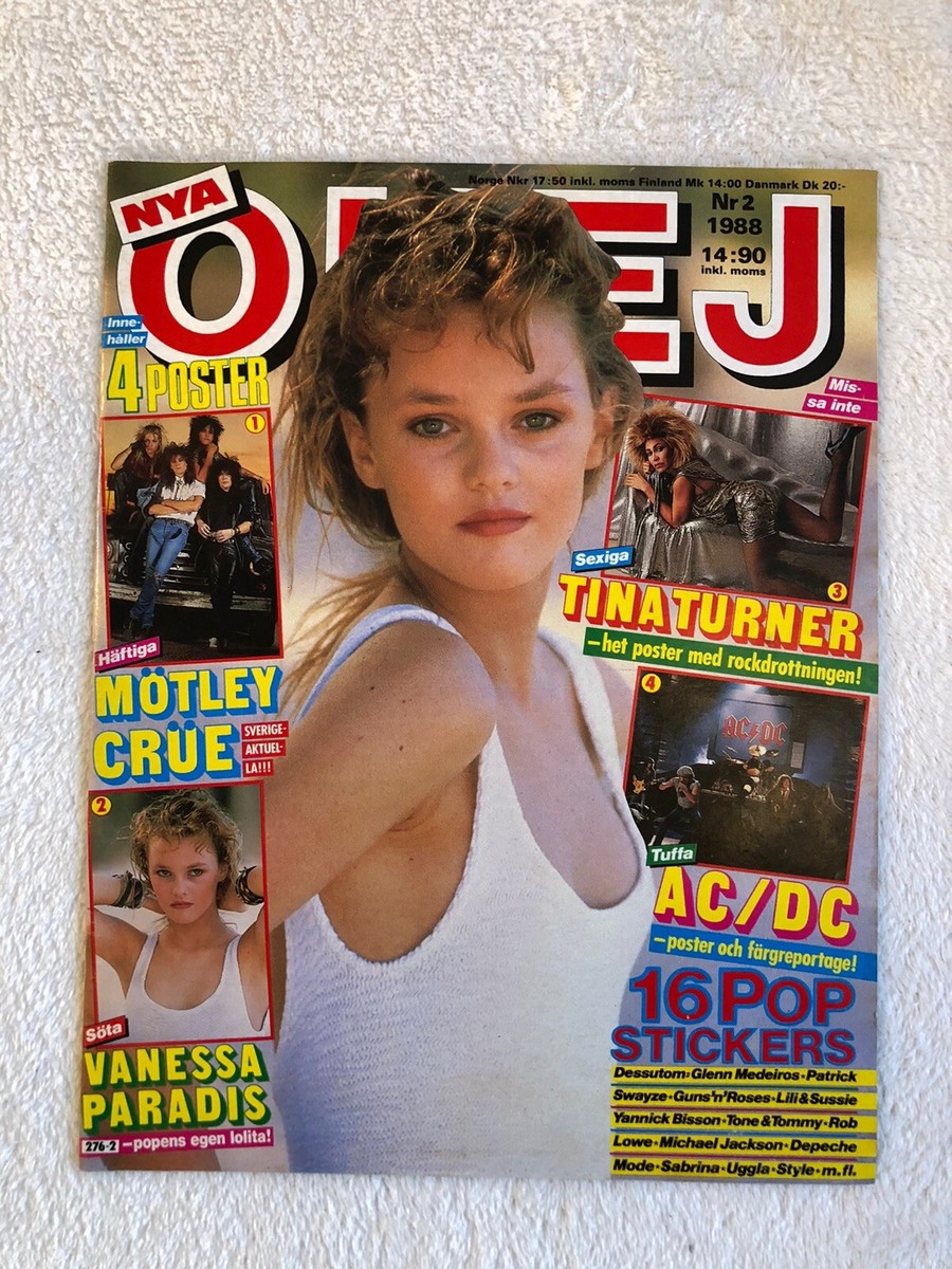 VANESSA PARADIS 1988 Clipping Poster Swedish magazine Okej Vintage