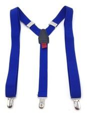  69 Alfani Men'S Blue Solid Skinny Stretch Elastic Braces Clip End Suspenders