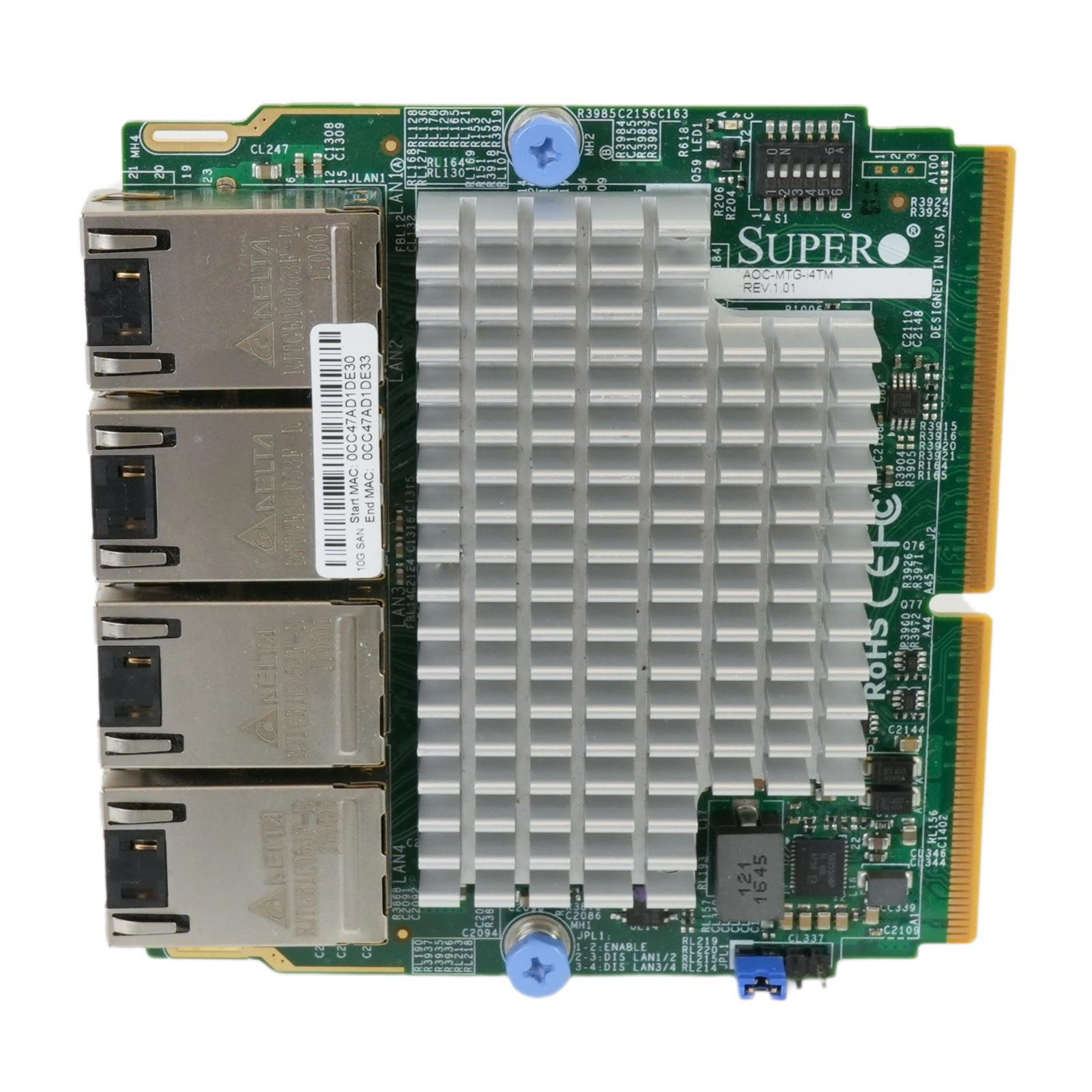 Supermicro AOC-MTG-i4TM Intel X550 4-Port 10GbE Super I/O SIOM Ethernet ...