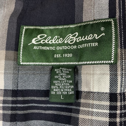 Eddie Bauer Field Jacket Canvas Beige Barn Chore Corduroy Collar Size Large - Picture 7 of 20