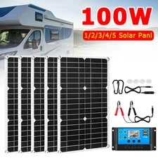 100W Watt 12V Flexible Solar Panel Mono Home RV Rooftop Camping Off-Grid Power