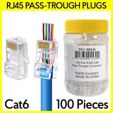 100PCS RJ45 Pass-Through Plug Cat5e Cat6 Ethernet cable Connectors RJ-45 Plugs