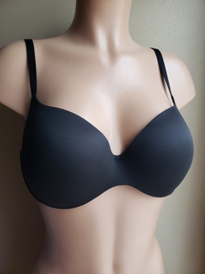 Auden Lightly Padded Underwire Black Demi Bra  36C NWOT 