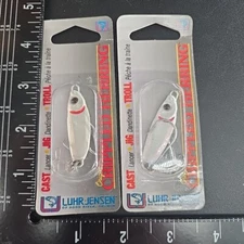 LOT OF 2-LUHR JENSEN CRIPPLED HERRING MINNOWS 1/2" COLOR PEARL