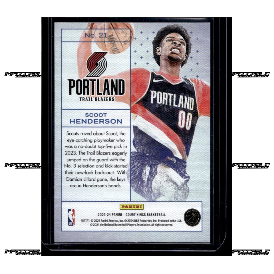 2023-24 Panini Court Kings - Works in Progress #21 Scoot Henderson Rookie - Image 2 of 2