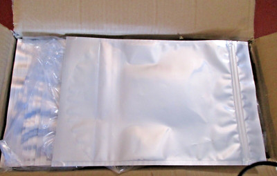 Lot of 12 ULINE Stand-Up Barrier Pouches ~ Clear Front/Silver Back 9''x13.5x4.75''