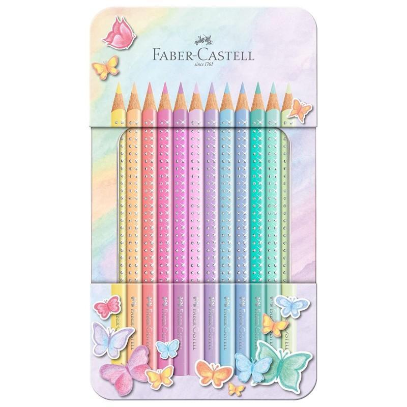 Faber-Castell Sparkle Colour Pencil Pastel Tin (12pc)