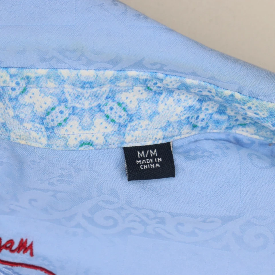 Robert Graham Shirt Mens Size Medium Blue Button Up Long Sleeve Flip Cuff Office - Image 4 of 4