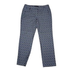 Adrianna Papell Womens Blue Abstract Print Pull On Ankle Pants Size 4