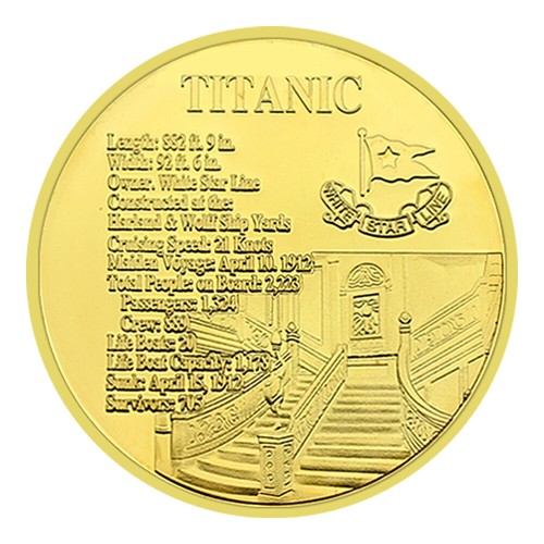 1912 British Titanic Commemorative Coin Gold Plated Challenge Coin Collection - Picture 7 of 14