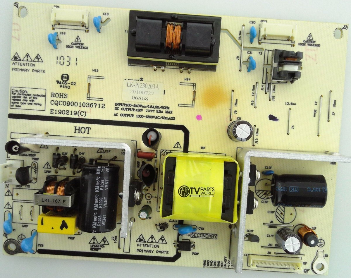 Curtis LCDVD244A Power Supply Board LK-PI230203A CQC09001036712 