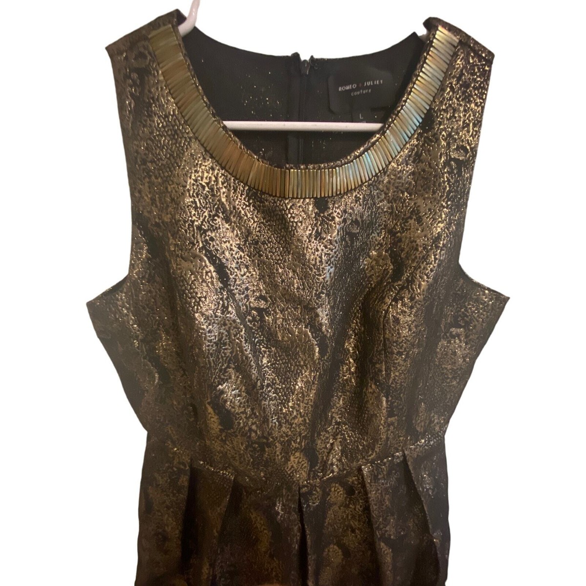 Romeo + Juliet Couture- Womens gold and black metallic dress size Large