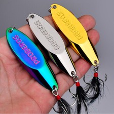 5PCS 3g-60g Metal Spoon Jigging Fishing Lure with Treble Hook for Trout Bass
