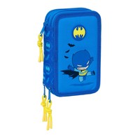 Dreifaches FedermäPpchen Batman Blau 12,5 X 19,5 X 5,5 Cm 37 StüCke