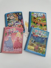 4 Pack Reusable Water Coloring Book for Toddlers, Water Doodle Book Toys, Paint