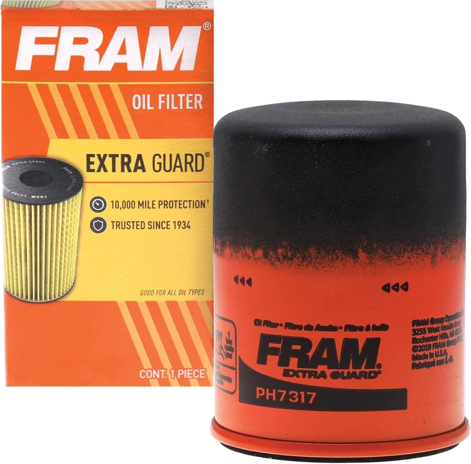 Fram PH7317 Extra Guard 10K Mile Change Interval Spin-On Oil Filter black