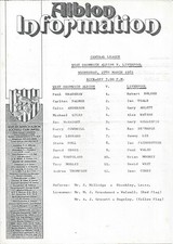 27 MAR 1985 WEST BROMWICH ALBION RESERVES v LIVERPOOL